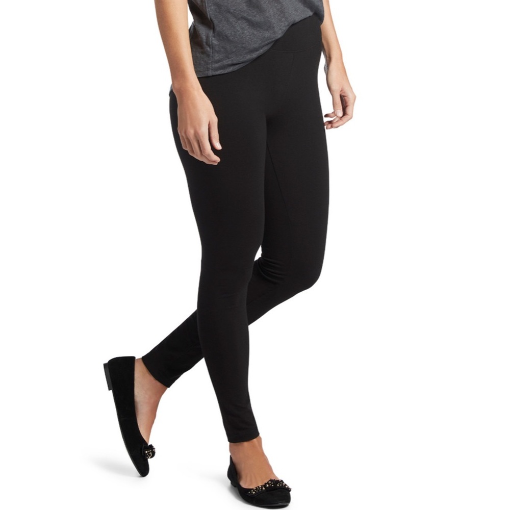 HUE utopia jeggings pull on faux black denim